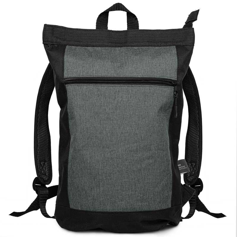 RPET 600D Heather Light Weight Backpack with Laptop Compartment - Gray