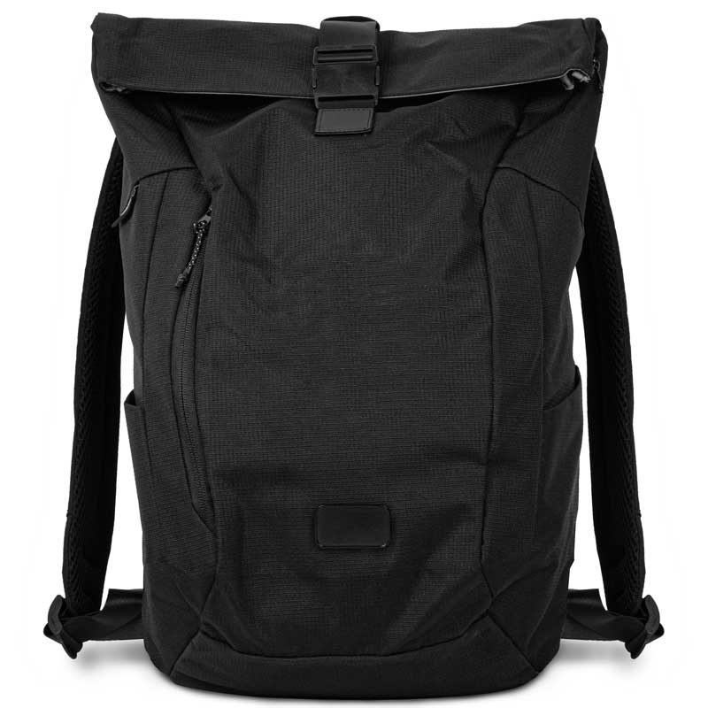 Waste2Gear Recycled Ocean Plastic Fabric Rollup Backpack - Black