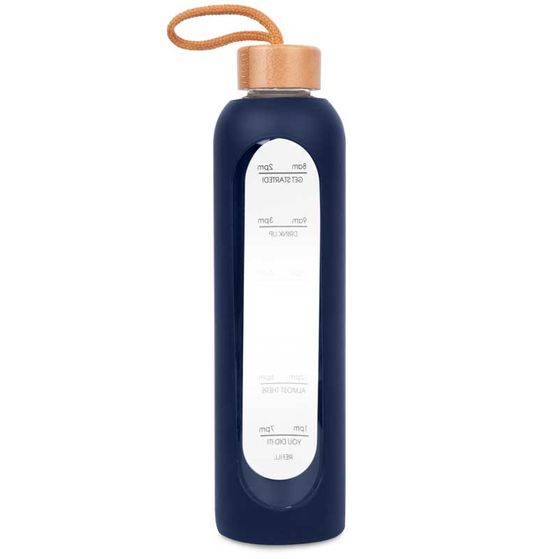 Arlo Glass Water Bottle 36 oz. - Navy