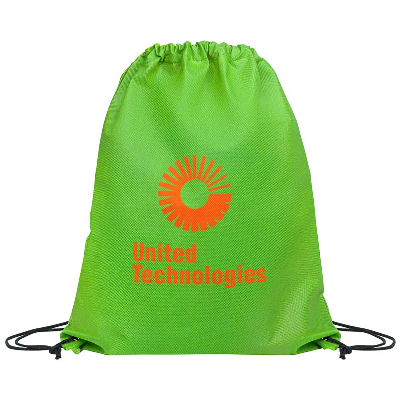 14.5 x 17.5 Eco-Friendly 80GSM Non-Woven Drawstring Backpack - Easy-to-cinch nylon cords fed through reinforced grommets. Non-woven 80GSM material. Eco-friendly. Polypropylene, made of 100% recycled materials.