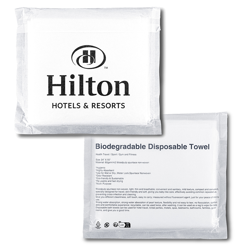 Disposable Biodegradable Towel - Made from 100% biodegradable materials. Soft and absorbent for a comfortable drying experience. Convenient disposable design for travel, hotels, or everyday use. Generous size of 24 x 50 inches for full-body coverage. Packaged in compostable materials for complete sustainability. 