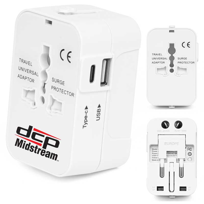 Universal International Travel Adapter - Embrace seamless travel with our versatile Universal International Travel Adapter, your essential gateway to power internationally. It adapts to electrical outlets in America, Europe, Australia, and the United Kingdom, making it your perfect global travel companion. This compact and lightweight adapter effortlessly adapts to electrical outlets worldwide, ensuring you stay charged and connected wherever your adventures lead. Includes one Universal International Travel Adapter and an instruction manual.