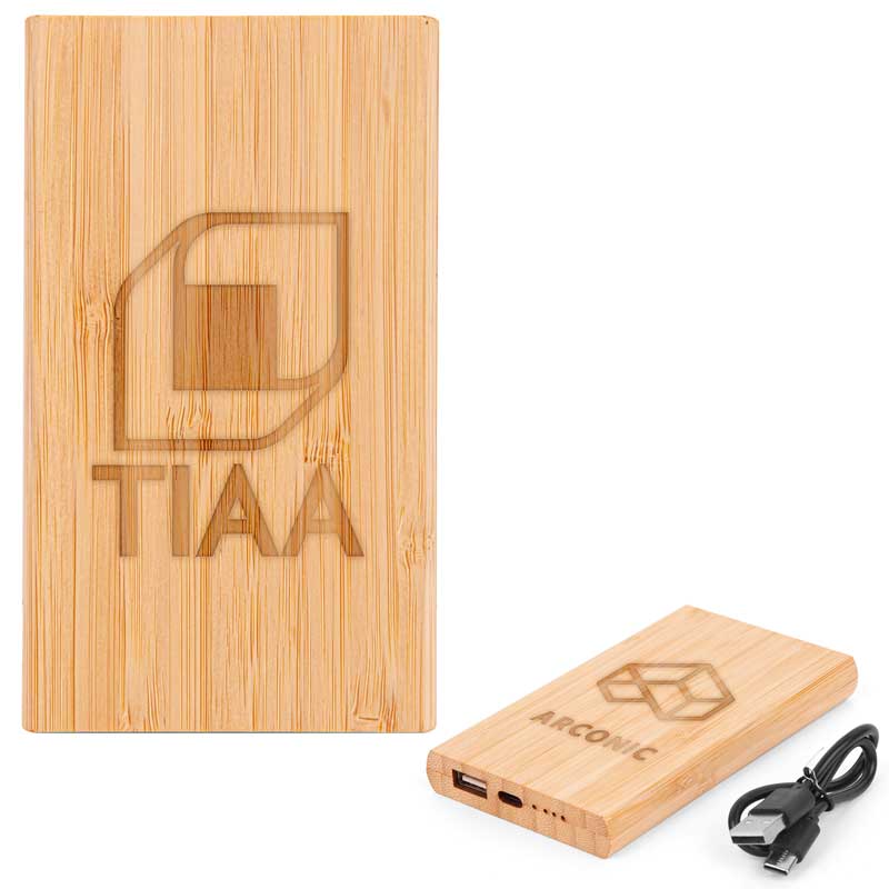 Thunder Bamboo 5,000 mAh Power Bank - The Thunder Bamboo 5,000 mAh Power Bank is the perfect way to stay charged on the go. It's small and lightweight enough to fit in your pocket or purse, and its durable bamboo casing makes it able to withstand the rigors of everyday use. A great benefit of bamboo is its sustainability and natural anti-microbial properties.
